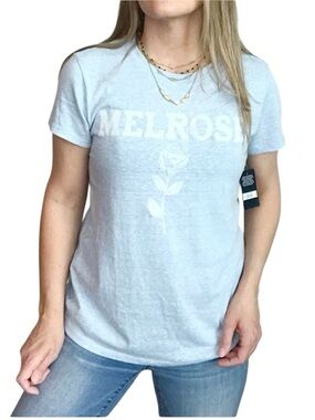 LUCKY BRAND Melrose Rose light blue graphic tee size XS
